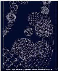 Sashiko Pre-printed Panel - Wagara WINDCHIMES - HF1119-11A - Navy