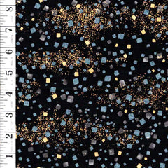 Asian - Imperial Gilded Confetti - Black & Gold Metallic - Last 1 yard