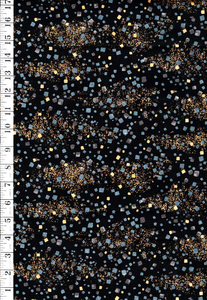 Asian - Imperial Gilded Confetti - Black & Gold Metallic - Last 1 yard