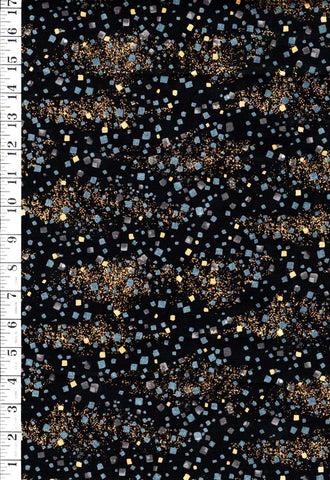 Asian - Imperial Gilded Confetti - Black & Gold Metallic - Last 1 yard