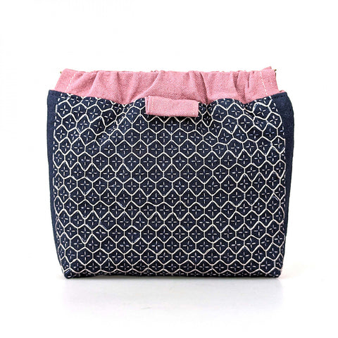 QH Textiles - Sashiko Flex Frame Purse Kit - Kikkou-Hana-Zashi - Navy