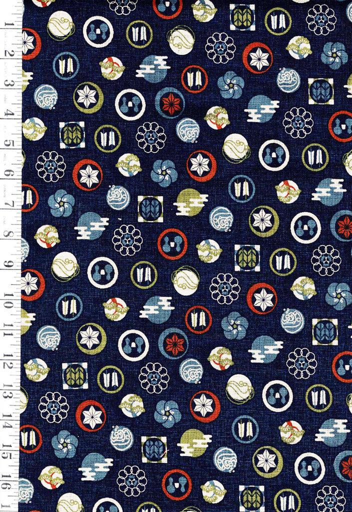 Japanese - Sevenberry Nara Homespun - Japanese Crests - SB-850485-1-1 - Dark Navy - Indigo