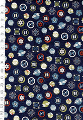 Japanese - Sevenberry Nara Homespun - Japanese Crests - SB-850485-1-1 - Dark Navy - Indigo