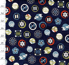 Japanese - Sevenberry Nara Homespun - Japanese Crests - SB-850485-1-1 - Dark Navy - Indigo