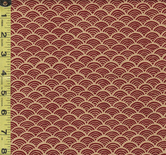 Japanese - Sevenberry Kasuri Collection - Wave Design (Seigaiha) - SB-88220D1-1 - Brick Red - Last 2 3/4 yards