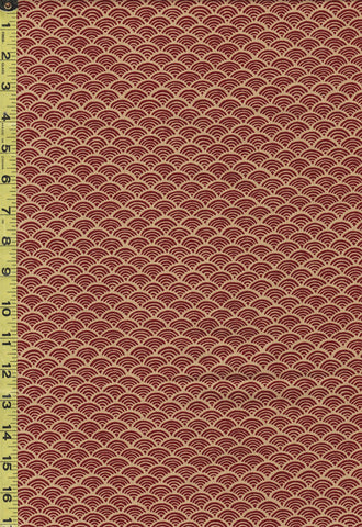 Japanese - Sevenberry Kasuri Collection - Wave Design (Seigaiha) - SB-88220D1-1 - Brick Red - Last 2 3/4 yards