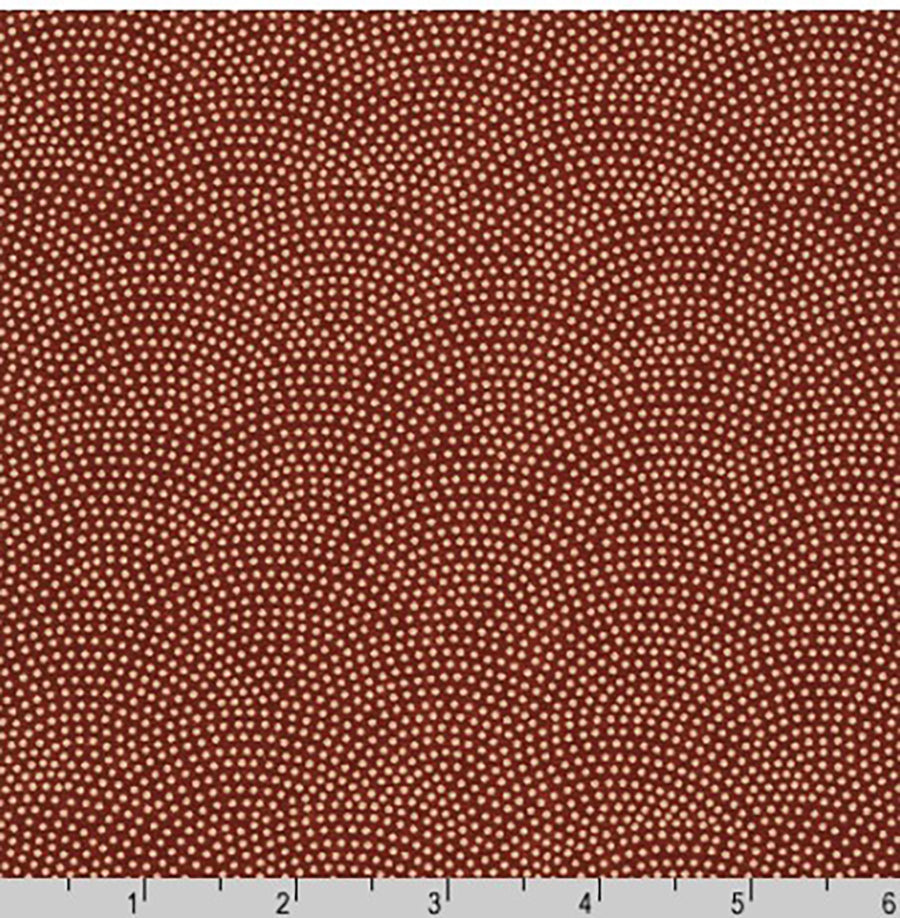 Japanese - Sevenberry Kasuri Collection - Dotted Wave (Seigaiha) - SB-88222D10-6 - Dark Brick Red