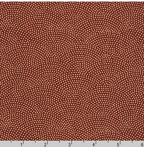 Japanese - Sevenberry Kasuri Collection - Dotted Wave (Seigaiha) - SB-88222D10-6 - Dark Brick Red