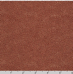 Japanese - Sevenberry Kasuri Collection - Dotted Wave (Seigaiha) - SB-88222D10-6 - Dark Brick Red