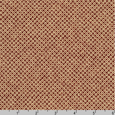 *Japanese - Sevenberry Kasuri Collection - Kanoko - SMALL Faux-Shibori Dot Motif - SB-88222D9-5 - Dark Brick Red & Tan