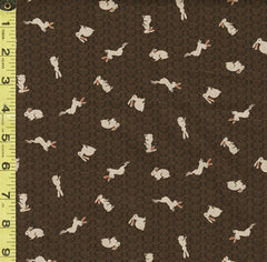 Japanese - Sevenberry Kasuri Collection - Tiny Bunnies & Waves - SB-88227D4-3 - Brown