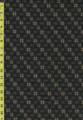 Japanese - Sevenberry Kasuri Collection - Diagonal Hatches - SB-88222D5-4 - Black