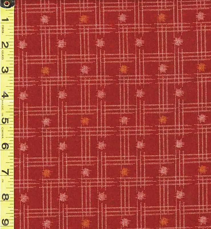 *Japanese - Sevenberry Kasuri Collection - Dots & Woven Bars - SB-88222D5-2 - Dark Brick Red