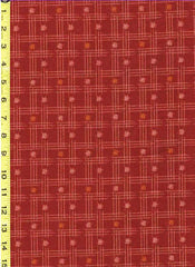 Japanese - Sevenberry Kasuri Collection - Dots & Woven Bars - SB-88222D5-2 - Dark Brick Red