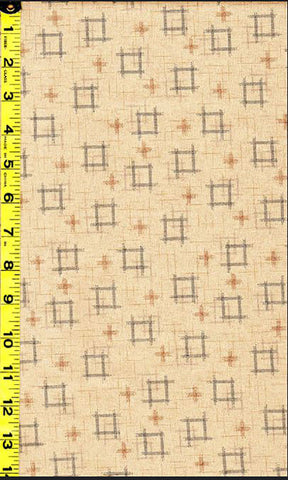 Japanese - Sevenberry Kasuri Collection - Floating Squares & Crosses - SB-88229D1-1 - Natural (Tan) - Last 3 Yards
