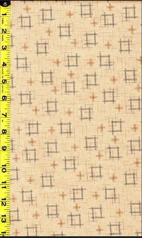 Japanese - Sevenberry Kasuri Collection - Floating Squares & Crosses - SB-88229D1-1 - Natural (Tan)