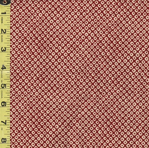 Japanese - Sevenberry Kasuri Collection - Shibori Dot Motif - SB-88220D6-1 - Tan & Vintage Red (Brick) - Last 2 Yards