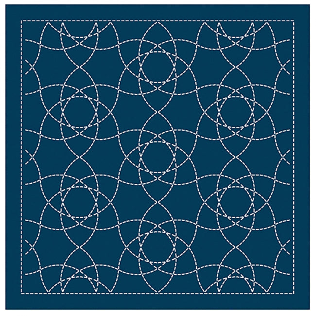 NEW - Sashiko Pre-printed Sampler (Olympus) - # 2139 Onoe-gasane - Navy