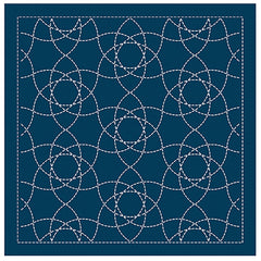 NEW - Sashiko Pre-printed Sampler (Olympus) - # 2139 Onoe-gasane - Navy