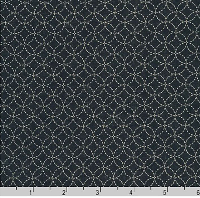 Japanese - Sevenberry Kasuri Collection - Sashiko Look Seven Treasures - SB-88222D11-8 - Navy