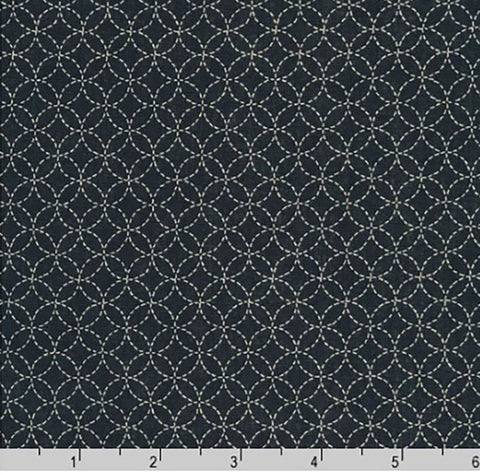 Japanese - Sevenberry Kasuri Collection - Sashiko Look Seven Treasures - SB-88222D11-8 - Navy