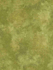 *Blender - Timeless Treasures - Shimmer - MOSS GREEN & Gold Metallic