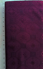 0996- Japanese Silk - Floral Octagons - Dark Black Raspberry