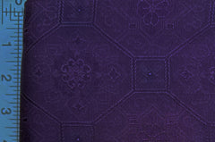 0996- Japanese Silk - Floral Octagons - Dark Black Raspberry