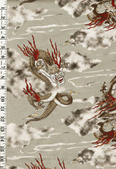 *Japanese - Cosmo Fiery Dragons in the Clouds - SP3700-1A-Gray