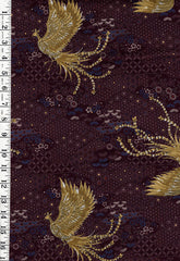 *Japanese - Cosmo Golden Phoenix, Flowers & Japanese Motifs- SP3700-3C - Plum