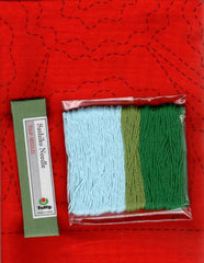 Sashiko World - Spain - Sampler Kit with Needle & Thread - Red Carnation