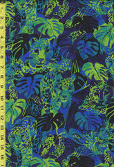 *Jungle - Midnight in the Jungle - Leopards & Jungle Camouflage - SRKD-21968-69 - MIDNIGHT