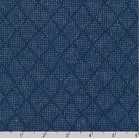 Asian - Imperial 18 - Metallic Dotted Diamonds - SRKM-21205-9 - NAVY - Last 1 5/8 Yards