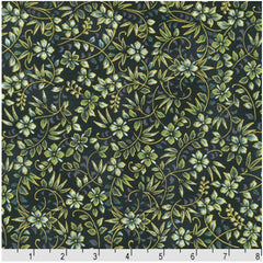 Asian - Imperial Collection-Honoka - Small Leafy Floral Branches - SRKM-21936-2 - Black - Last 2 yards - ON SALE - Save 20%