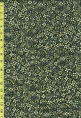 Asian - Imperial Collection-Honoka - Small Leafy Floral Branches - SRKM-21936-2 - Black - Last 2 yards - ON SALE - Save 20%