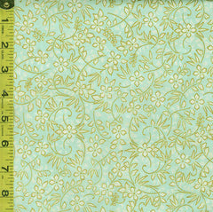 *Asian - Imperial Collection-Honoka - Small Leafy Floral Branches - SRKM-21936-245 - Mist  (Soft Aqua) - Last 2 Yards