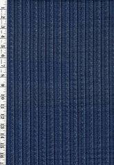 972 - Vintage Woven Stripe Japanese cotton fabric - Dark Navy, Shades of Blue