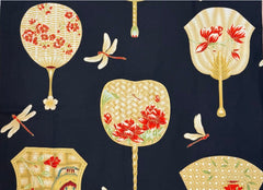 Asian - Leesa Chandler - Summer Palace - Asian Fans & Dragonflies - Black - Last 1 yard