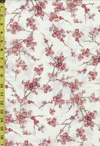 *Asian - Sakura Tiny Pink Cherry Blossoms - CM6161 - Cream