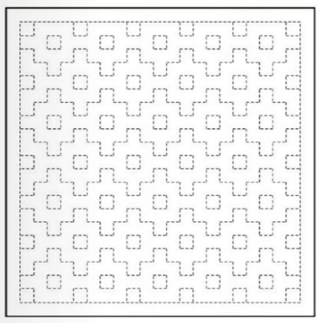 Sashiko Pre-printed Sampler - Daruma Connected Right Angles (Kakuju-Tsunagi)  - # 1005 - White