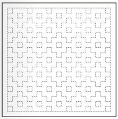 Sashiko Pre-printed Sampler - Daruma Connected Right Angles (Kakuju-Tsunagi)  - # 1005 - White