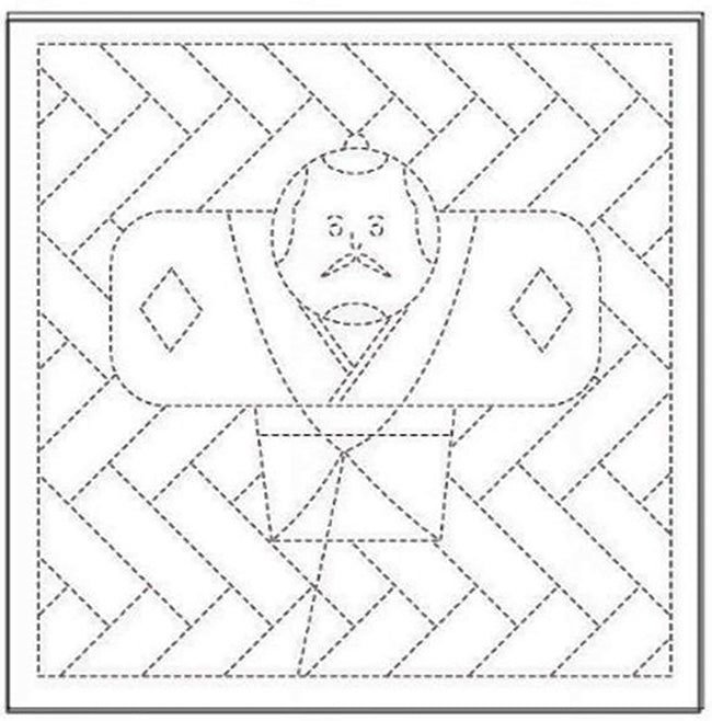 Sashiko Pre-printed Sampler - Kite and Cypress Fence (Tako-Age & Higaki) - # 1057 - WHITE (Copy)