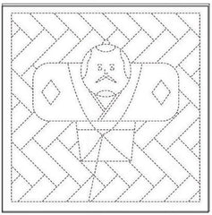 Sashiko Pre-printed Sampler - Kite and Cypress Fence (Tako-Age & Higaki) - # 1057 - WHITE (Copy)