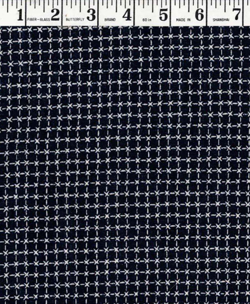 *Asian - Sashiko-Like Small Squares & Crosses - 51816-2 - Indigo - ON SALE - SAVE 30% - Last 3 2/3 yards