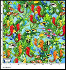 *Tropical - Jewels of the Sea - Small Colorful Seahorse and Fish - DCX11130-LTAQ-D