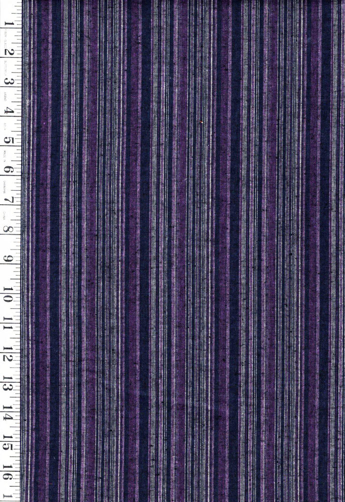 SALE - Japanese - Senyo Woven Mini Stripe - SY-2013-1K - Purple, Black & Gray - SAVE 30% - By the Yard