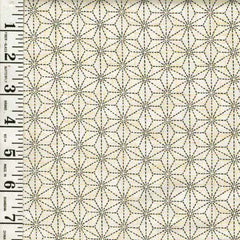 *Asian - Hoffman Kasuri - Seven Treasures Sashiko Design - Ecru - # F3005 - Last 1  1/3 Yards