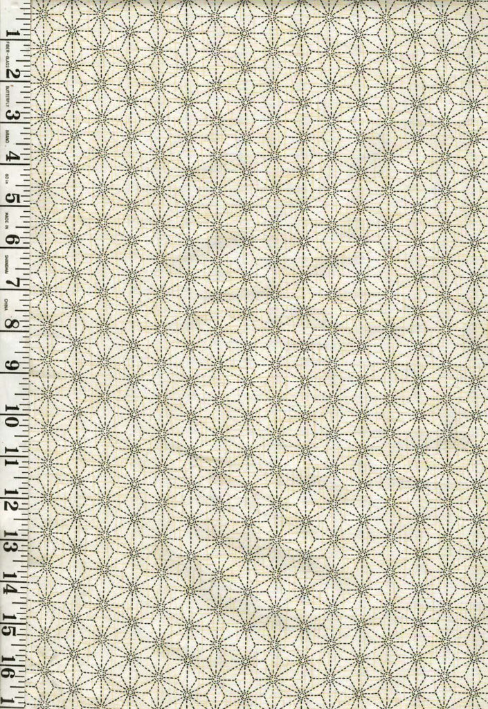*Asian - Hoffman Kasuri - Seven Treasures Sashiko Design - Ecru - # F3005 - Last 1  1/3 Yards