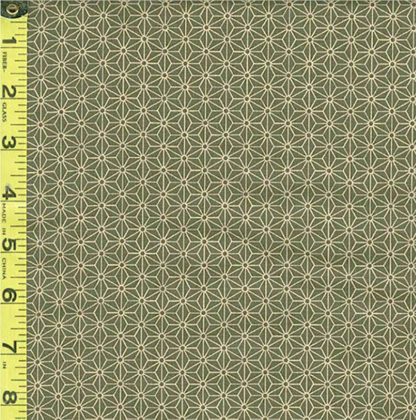 *Japanese - Sevenberry Kasuri Collection - Small Asanoha - SB-88222D2-13 - Khaki