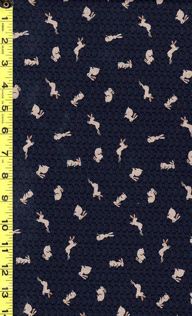 Japanese - Sevenberry Kasuri Collection - Tiny Bunnies & Waves - SB-88227D4-4 - Indigo - Last 2 Yards
